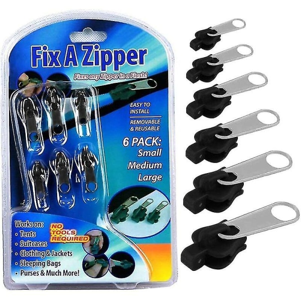 Clip On Zipper Slider Dragkedja Zlideon Zipper Slider Metall dragkedja Reparationssats För Kläder Väskor Jackor Tält Bagage