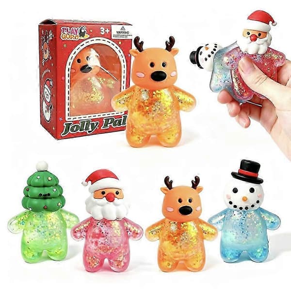 Jule Mochi Squishies Stressbold Fidget Aflastningslegetøj til Børnefester
