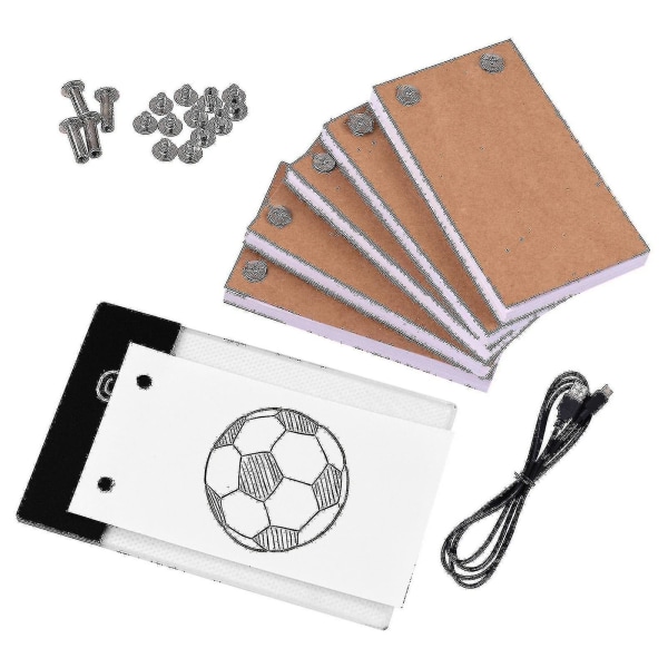 Flip Book Kit Med Lys Pad Led Light Box Nettbrett 300 ark Tegnepapir Flipbook Med innbindingsskruer For tegning Tracing Animasjon Skisse Caroo