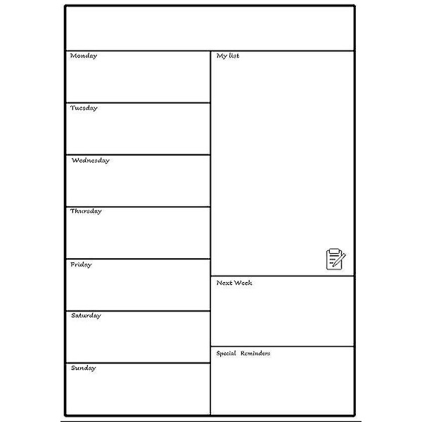 Magnetisk whiteboard køleskab blød whiteboard mobil ugentlig planlægger
