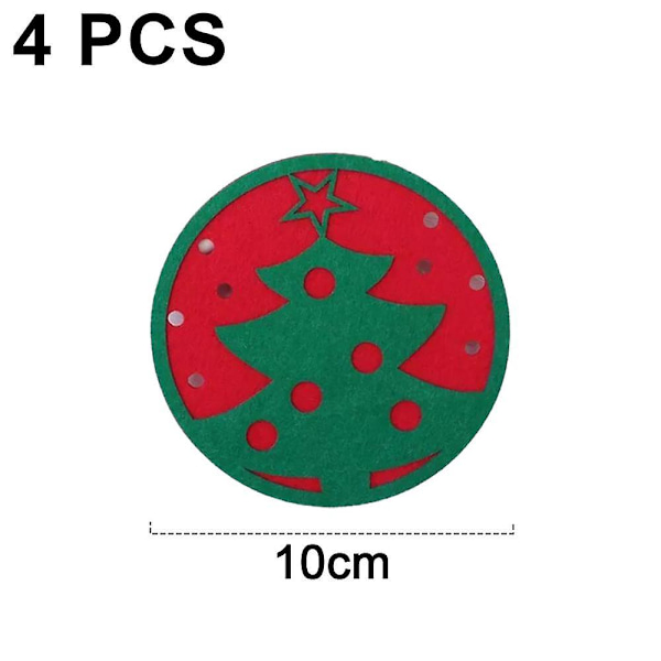 Jule Snefnug Design Coasters Filt Kop Måtter Vin Te Kaffe Måtter, Dekoration Til Julefest Ferie shape1