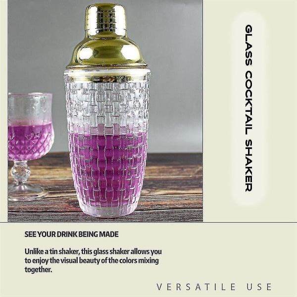 13oz Glas Cocktail Shaker Set - Glas Shaker För Cocktails, Drink Shakers Cocktail Och Cocktail Sh