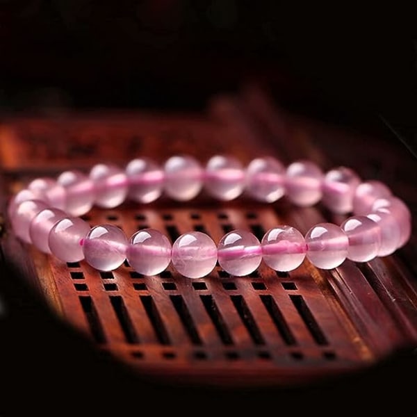 Pärlorarmband, Naturstensarmband för kvinnor Rosenkvartskristallarmband för män Ädelstensarmband Mamma Armband Present till mamma