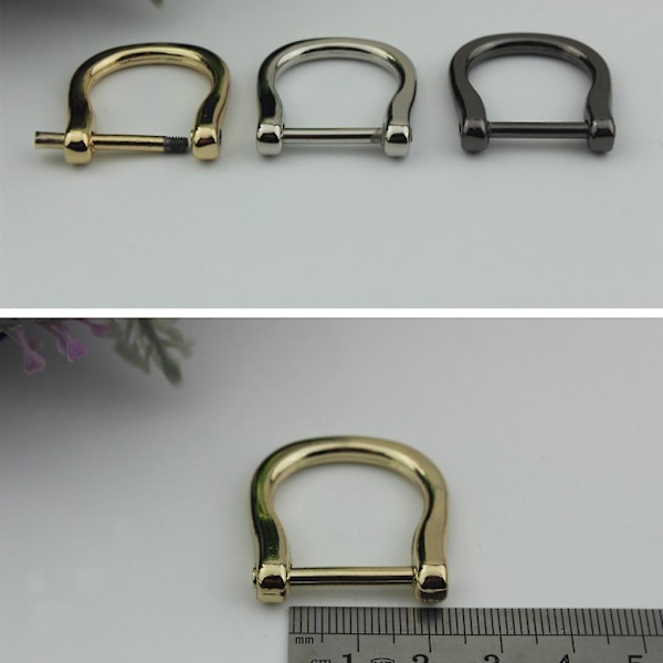1,8 cm skruv Dee D-ring spänne spänne DIY läder handväska rem bälte bagage hantverk Gold