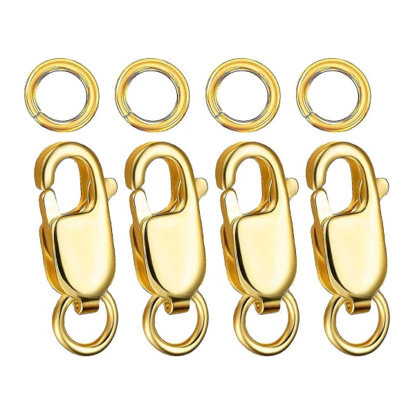 4st kloklämmor 12 mm 18k guld hopparingar Smyckenstillverkning Hummerlås