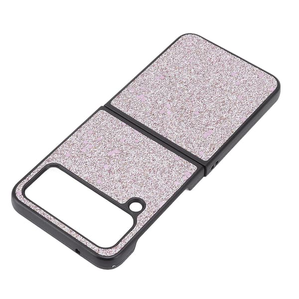 Glänsande Rosa Mobilskal med Mockafoder för Samsung Galaxy Z Flip 4 - Reptåligt