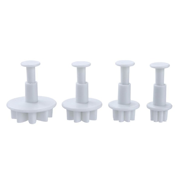 4 stk. Blomster Plunger Kakeform Kjekskake Dekorering Baking Mold Tool