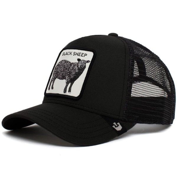 Black Sheep Baseball Cap Bekväm broderi Snapback Justerbar Mesh Sports Hat