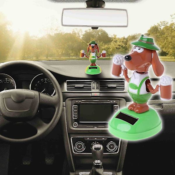 Solcells-driven dansande bobblehead-ölhund pedagogisk leksaksbil prydnad leksak barn