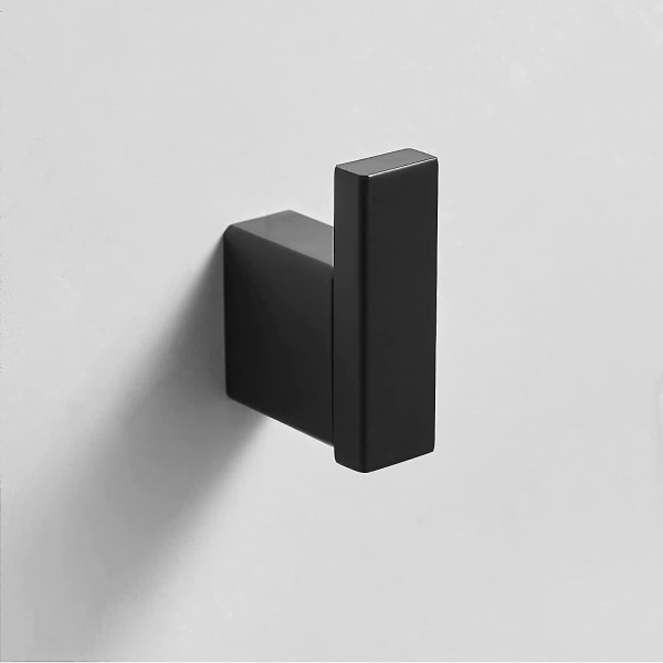 2-pack badrumshanddukskrokar matt svart Sus304 rostfritt stål väggmonterade badrockskrokar handdukshållare klädkrok för badrum, kök, sovrum, hotell -ys