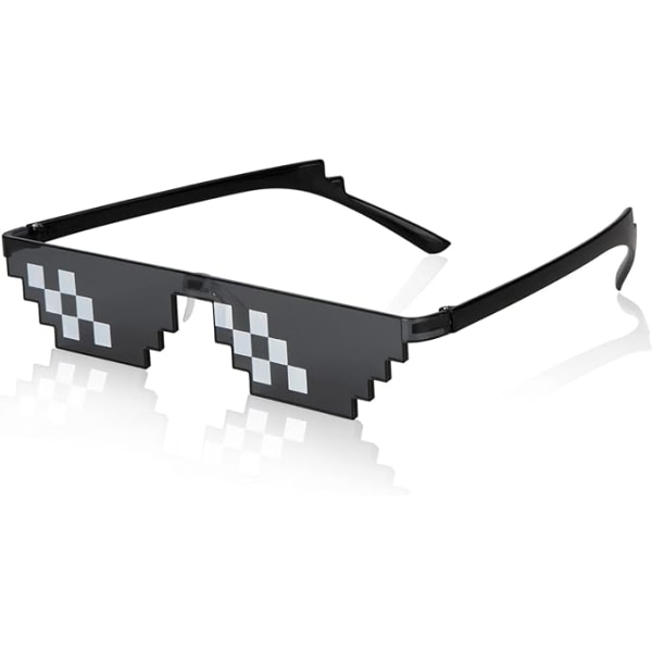 Mosaiikkiaurinkolasit Cool Eyeglasses 8 Bit Pixel Aurinkolasit Miehet Naiset Lapset Valokuva Rekvisiitta Juhlan Koriste Musta