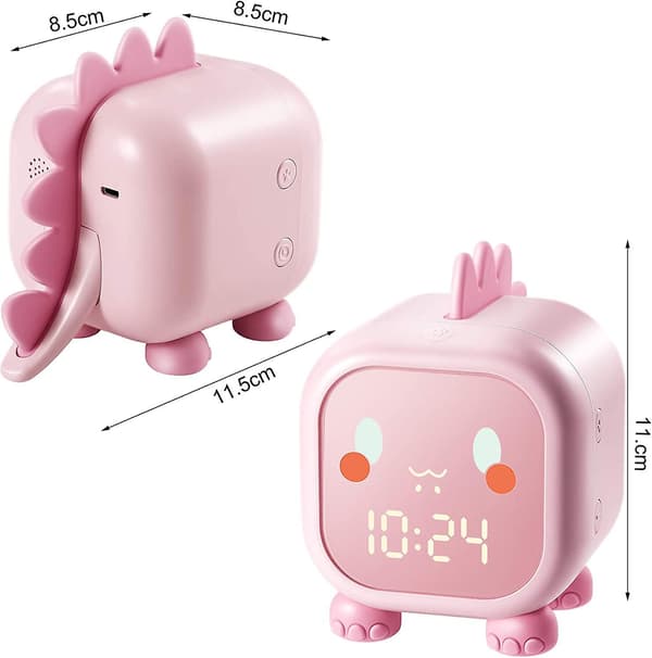 Children's Alarm Clock with 4 Brightness LED Touch Control Pink