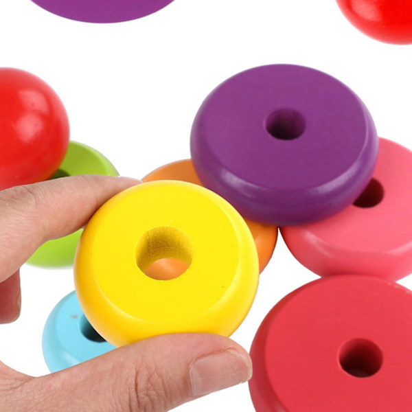 Trä regnbåge stapelring torn spel block förälder barn kul interaktion tidig pedagogisk leksak