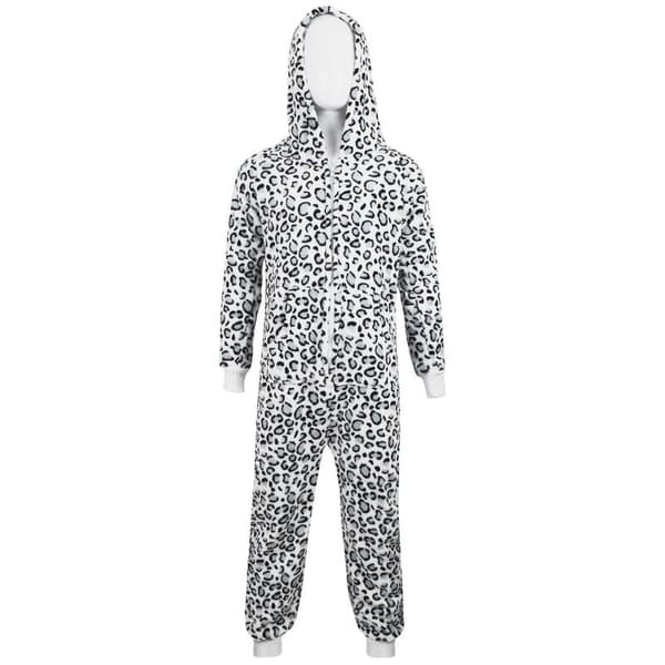 Leopard Sne Jumpsuits til Piger og Drenge, Blød Fleece Pyjamas, Alder 3-14 År Leopard Snow 5-6 Years