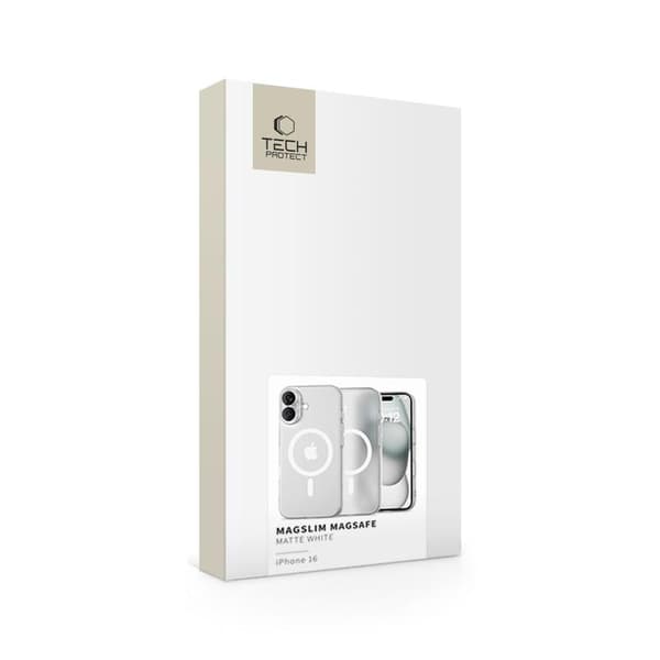 Tech-Protect iPhone 16 Deksel MagSafe MagSlim Matt Hvit 50