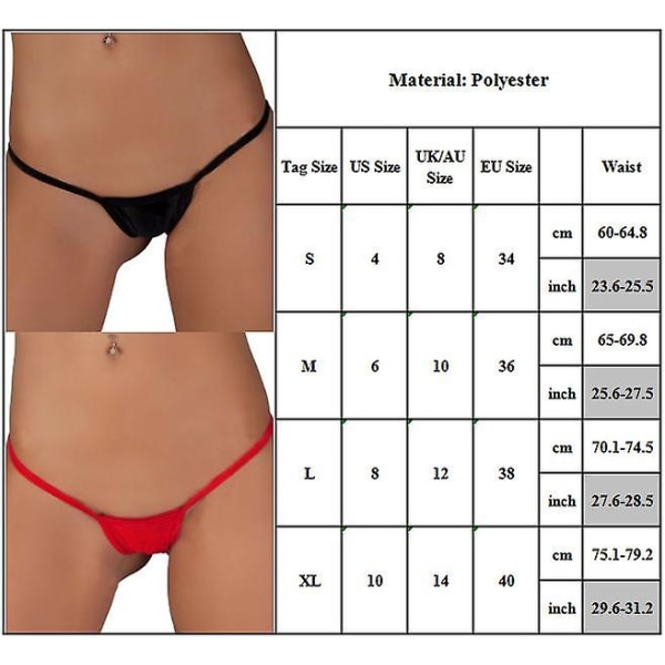Naisten seksikkäät minitangot, mikro G-string -alushousut, alusvaatteet, alushousut Red L