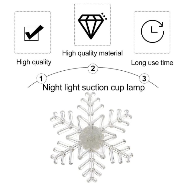 5 STK Snøfnuggvinduslys med sugekopp Fargerike LED Snøfnugglys til julefest Vindusveggdekorasjon