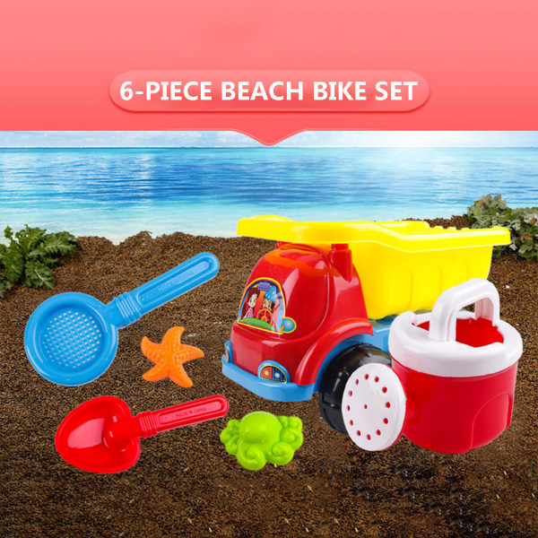 6-Styks Strandlegetøj Sandsæt Sand Lege Sandkasse Legetøj Sommer udendørs legetøj