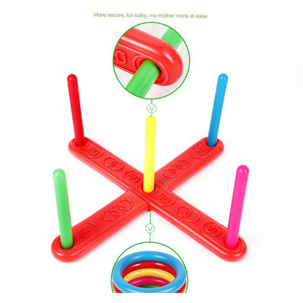 Hoop Ring Toss Plast Ring Toss Quoits Trädgårdsspel Pool Leksak Utomhus Kul Set NY