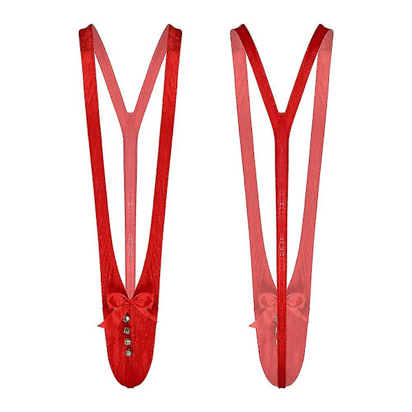 Mäns sexig jultomte Mankini erotisk stringtrosor Cosplay underkläder nattkläder Red