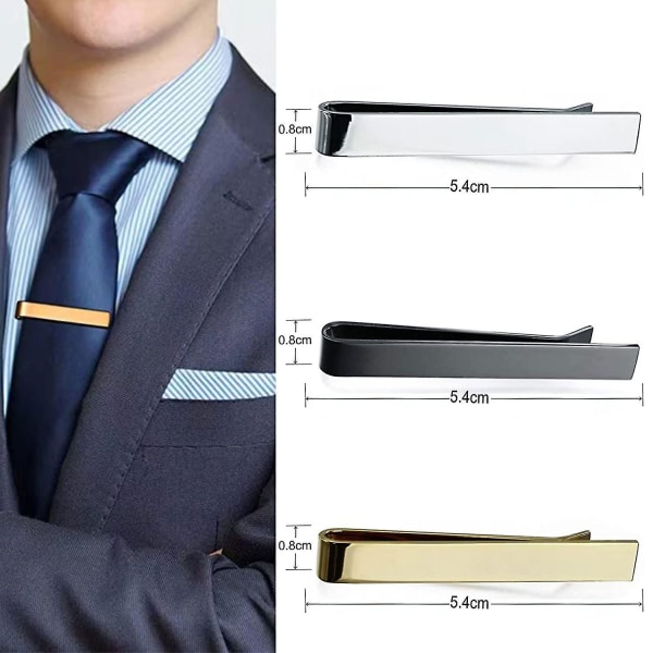 3st slipsklämma för män, tunt slipsklämma, smalt slipsklämma, slipsklämma koppar, slipsklämma set