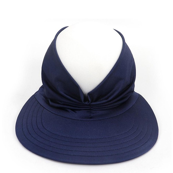 Kvinnor Solhatt UV-skydd Elastisk Tom Top Visir Hat Outdoor Summer Navy