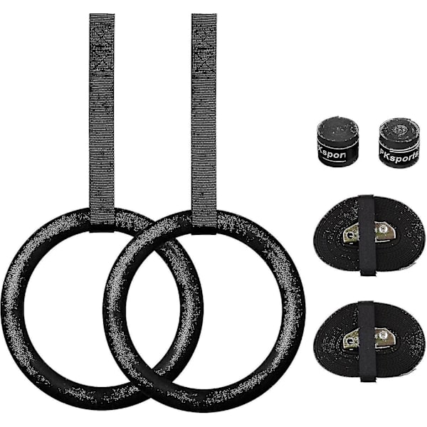 Gymnastikringar - Olympiska gymnastikringar - Med justerbara nylonband - 23 mm belastning - 400 kg - För utomhus inomhus - För fitness - Upphängningsstyrka
