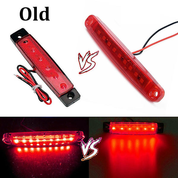 30x forseglet røde rav hvite 9 LED sidemarkeringer for lastebil tilhenger lastebil 4 tommers bakre sidelampe