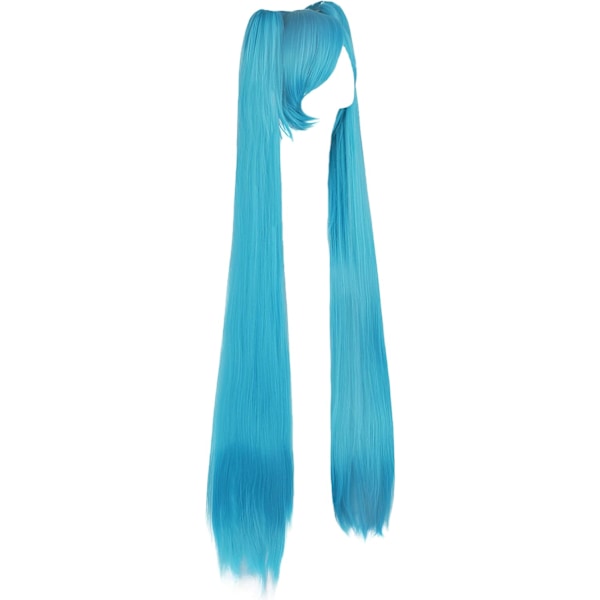 2 Hestehaler Rett Langt Party Kostyme 120cm Cosplay Parykk (Cyan Blå) blue