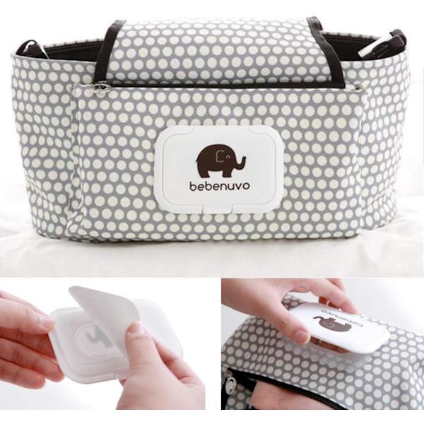 Barnvagnsväska, Buggy Organiser Bag, Hängande Diverse Organizer Blöjförvaringsväska, Barnvagnsförvaringsväska
