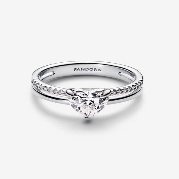 Pandora - Dobbelt Række Hjerte Ring - Sterlingsølv Circumference: 58mm