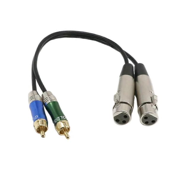 2 XLR Naaras - 2 RCA Uros -sovitin Mikrofonikaapelin pistokesovitin