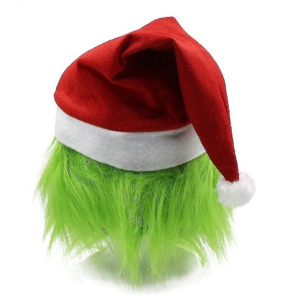 Grønn Grinch Maske Santa Grinch Cosplay Maske Med Hansker Julekostyme Cosplay Rekvisitter Mask and Hat