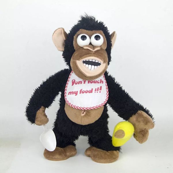 Elektrisk abe-plyslegetøj med lyd, magnetisk bananstyring, animeret chimpansedukke, gave til børn black