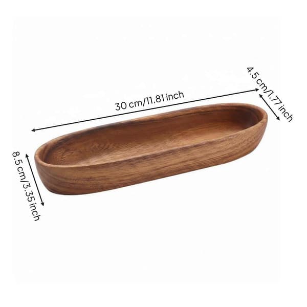 Bådformet serveringsfad i japansk stil, træserveringsbakke med elegant form Boat-shaped Large