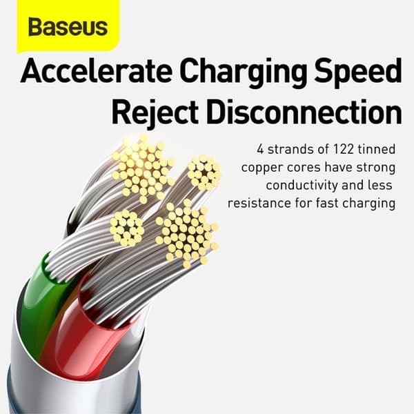 BASEUS 1.5 m 3-i-1 USB-C/Lightning/MicroUSB Blå size 57