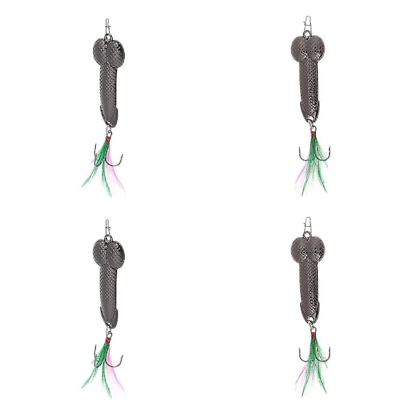 4 Fiskeagn Lures Tackle Hook Dick Spinner Spoon Pike Vib Wobble Tackle