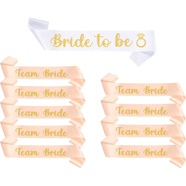 Kananjuhlatarvikeverhot - Bride To Be ja Team Bride Sashes