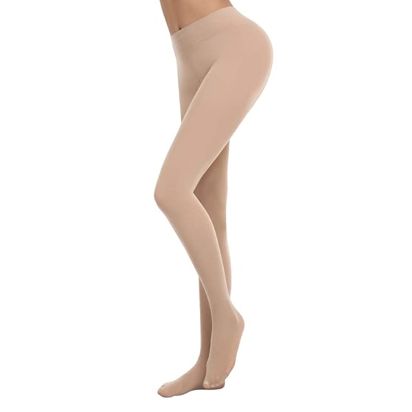 Vinter termisk høy midje elastisitet Opake tights for kvinner connecting skin color