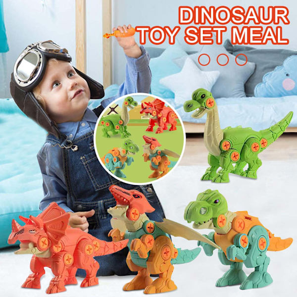 Børns videnskab og uddannelse DIY adskillelse dinosaur skrue samling model