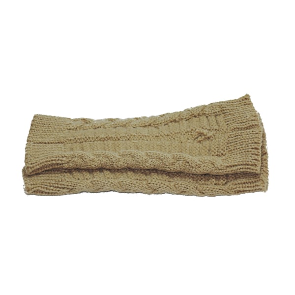 Armvarmere strikket, fingerløs og kort - [20 cm] - Håndled beige