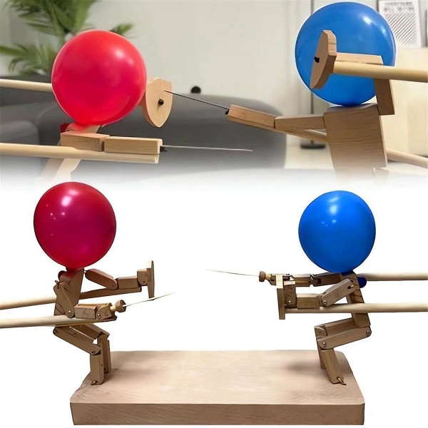 Balloon Bamboo Man Battle - Nytt håndlaget tregjerde, kampspill med treroboter, 30 x 5MM