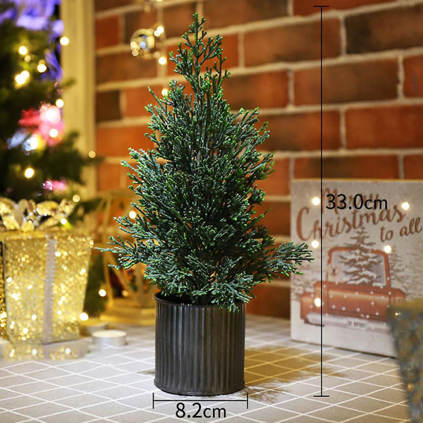 Flokker kunstigt juletræ, desktop ceder juletræ, indendørs julepynt D