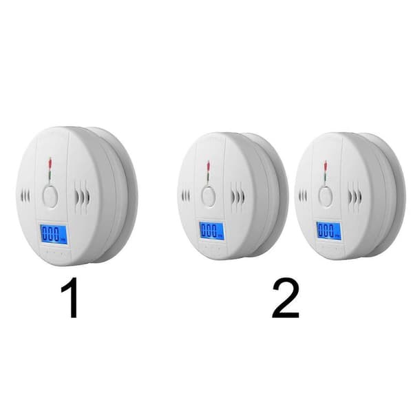 1/2-PACK Smoke and Carbon Monoxide Detector with LCD Display, 100% New 1