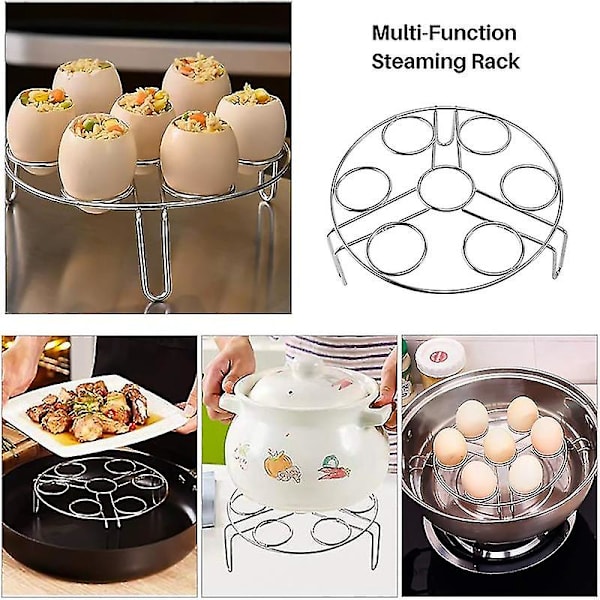 3-pack tryckkokare tillbehör rostfritt stål korg med äggkokare rack, delare för kök A