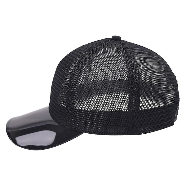 Dam och herr tom enfärgad full mesh baseballkeps enfärgad transparent skärm för solskydd sommar hiphop justerbar för snapback truckerkeps Blue