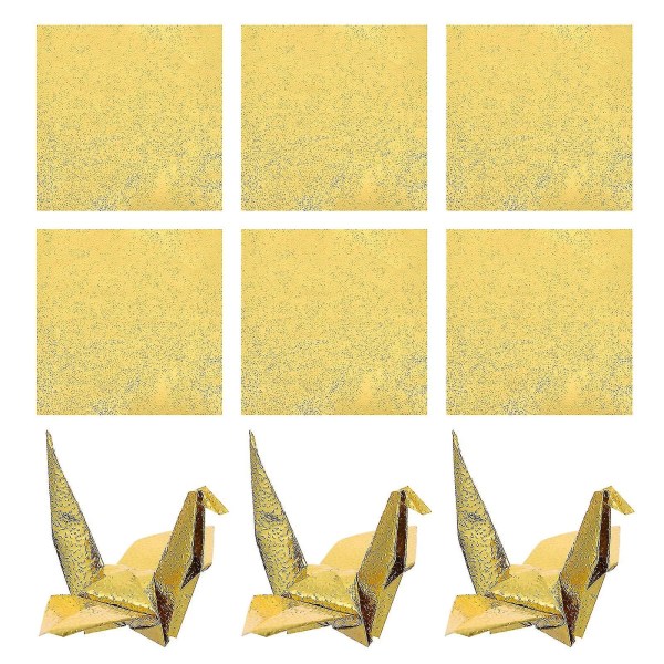 100 kpl metalliset lentokonelelut japanilainen origami-paperi kultainen origami-paperipakkaus Leikekirja Paperinosturi Origami Paras Golden 10X10X0.1CM