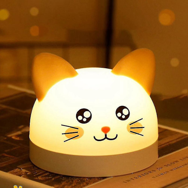 Söt katt väckarklocka för barn med 3 färger LED-lampa timer barn