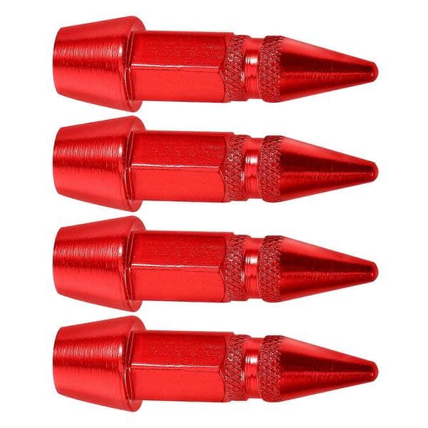 Røde piggete ventilhette, 4 stk. ventilhetter i rustfritt stål for bildekkdekorasjon Red 4.50X1.00X1.00CM