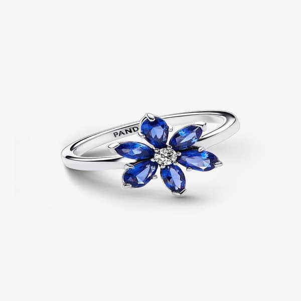 Pandora - Sparkling Herbarium Cluster Ring - Sterlingsølv Circumference: 56mm